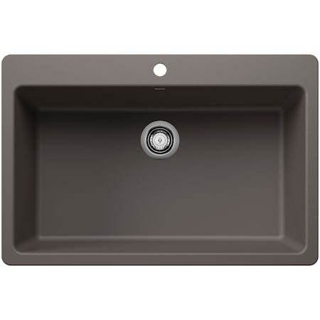 Blanco Liven 33 in. Drop-In/Undermount Super Single Basin SILGRANIT Kitchen Sink 443200